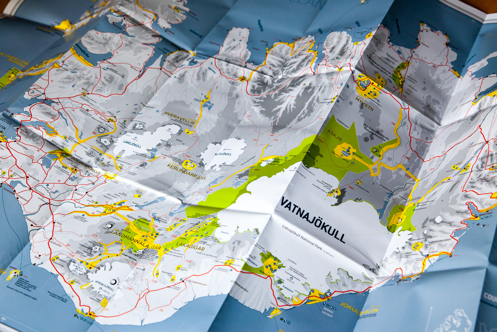 Carte d'ISLANDE imprimée réalisée par INTERNATIONAL PHOTOGRAPHER